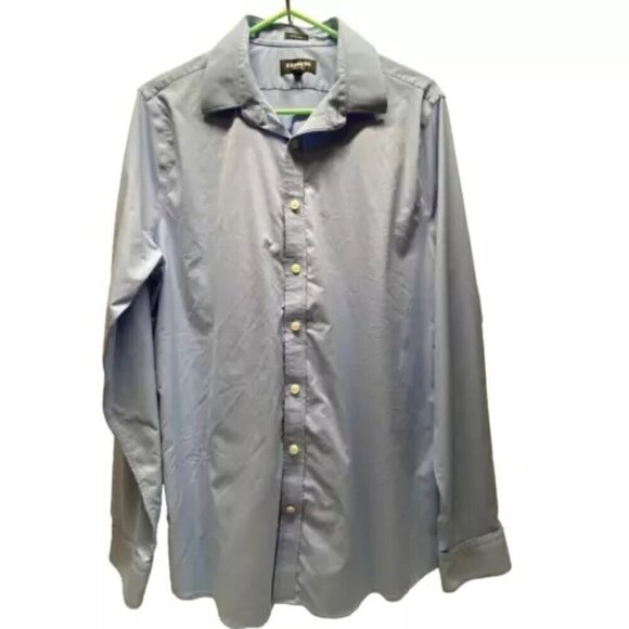 Express Button Up Men's Large Light Blue Extra Slim Fit Performance Lightweight - Picture 1 of 7